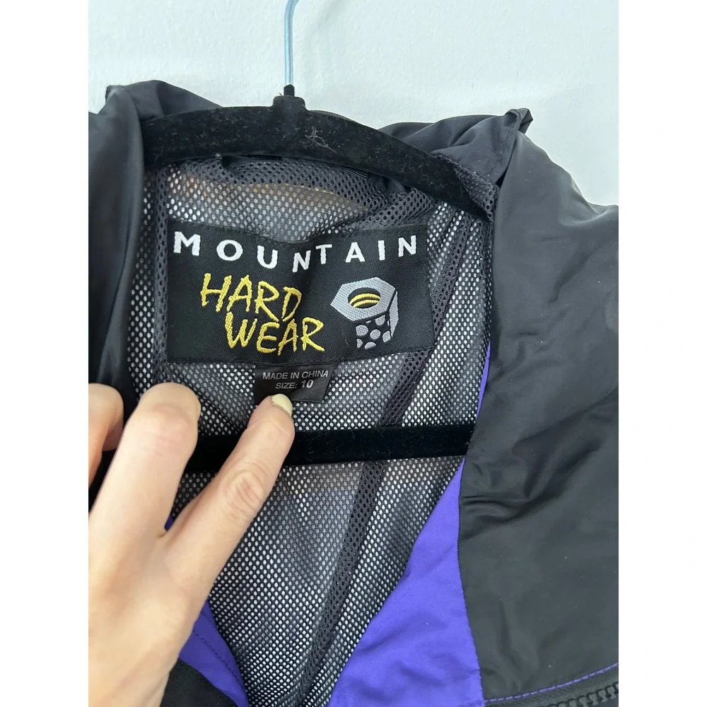 Mountain Hardwear Conduit Purple Black Colorblock Hooded Jacket‎ Womens Size 10
